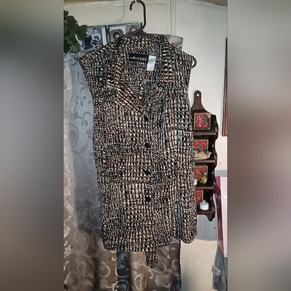 Black and White Patterned Vest type shirt